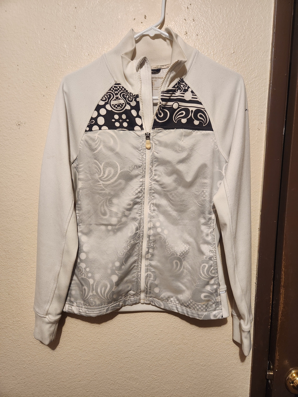 Brooks White Patterned Full-Zip Utility Jacket